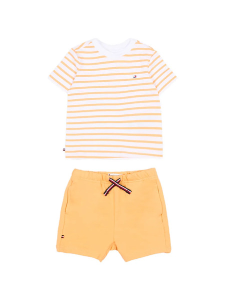 Tommy Hilfiger Junior Striped Shorts Set - Orange 