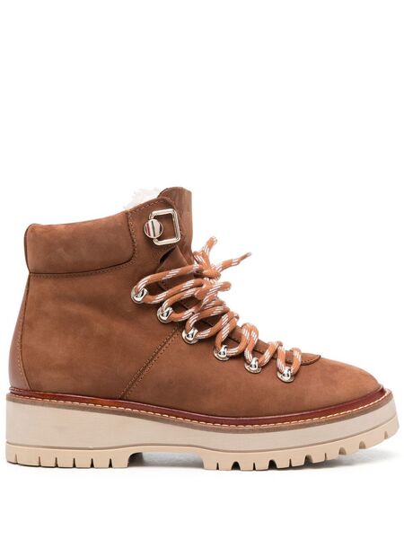 Tommy Hilfiger Lace-up Leather Ankle Boots - Brown 