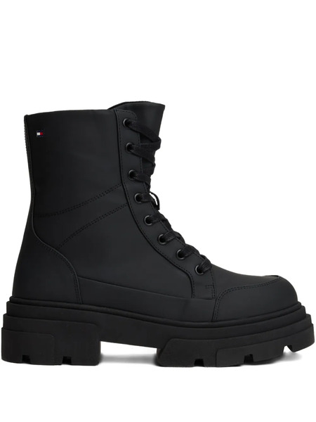  Tommy Hilfiger Lace-up Mid Ankle Boots - Black 