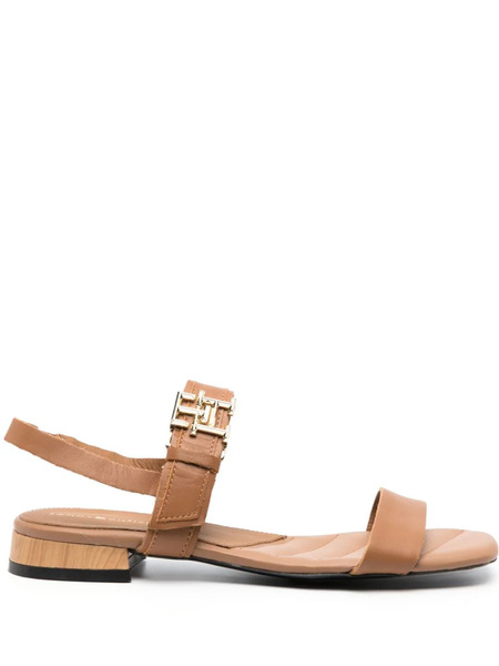  Tommy Hilfiger Logo-buckle Leather Sandals - Brown 