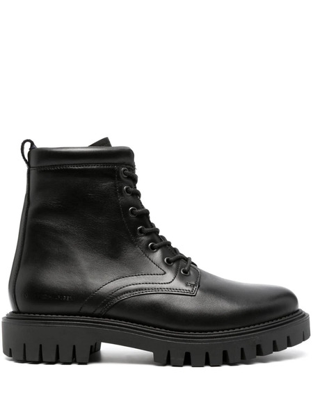  Tommy Hilfiger Logo-embossed Leather Boots - Black 