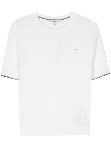  Tommy Hilfiger Logo-embroidered Knitted Top - White 