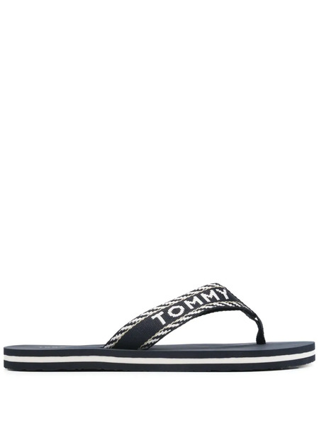  Tommy Hilfiger Logo-jacquard Flip Flops - Blue 