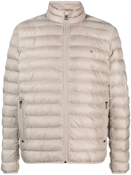  Tommy Hilfiger Logo-patch Zipped Puffer Jacket - Neutrals 
