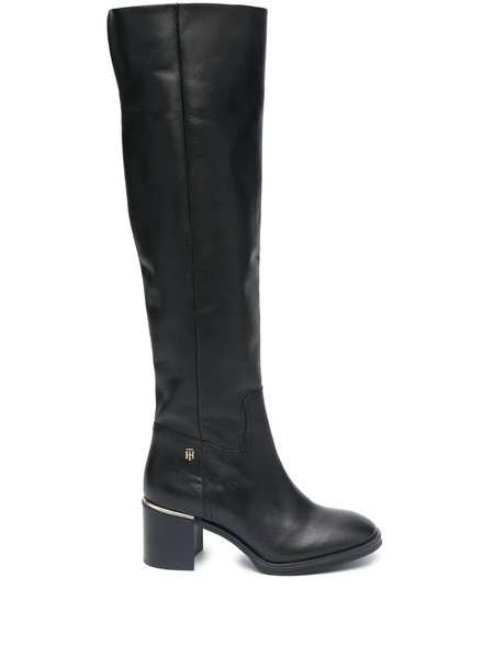  Tommy Hilfiger Logo-plaque Knee-high Boots - Black 