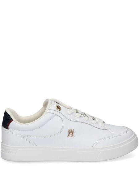  Tommy Hilfiger Logo Plaque Trainers - White 