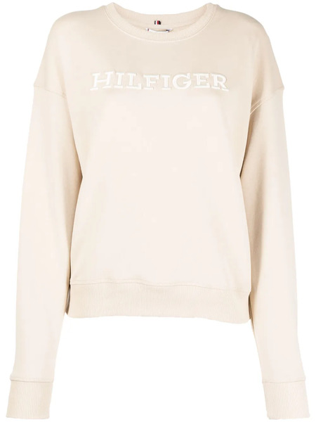  Tommy Hilfiger Logo-print Cotton Sweatshirt - Neutrals 