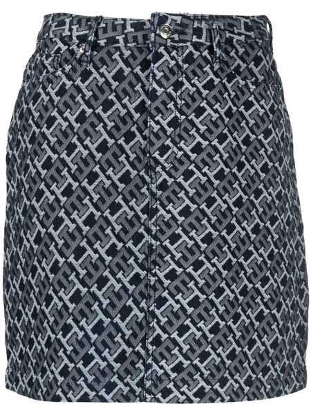  Tommy Hilfiger Logo-print Denim Skirt - Blue 