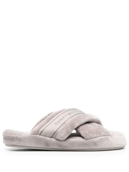 Tommy Hilfiger Logo-print Strap Slides - Grey 