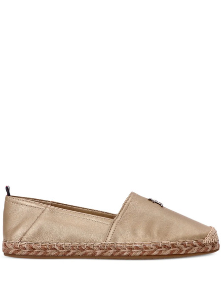  Tommy Hilfiger Metallic-leather Espadrilles - Neutrals 
