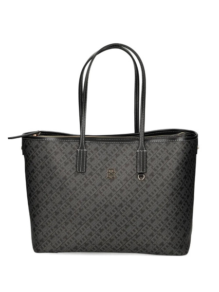  Tommy Hilfiger Monogram-pattern Zip Tote Bag - Grey 