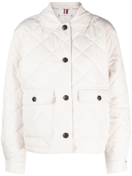  Tommy Hilfiger Padded Diamond-quilted Jacket - Neutrals 