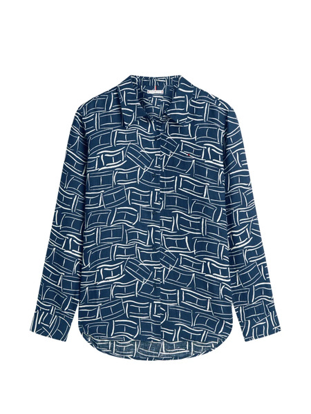  Tommy Hilfiger Patterned Buttoned Shirt - Blue 