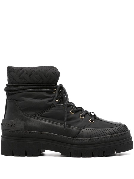  Tommy Hilfiger Quilted Panelled Boots - Black 
