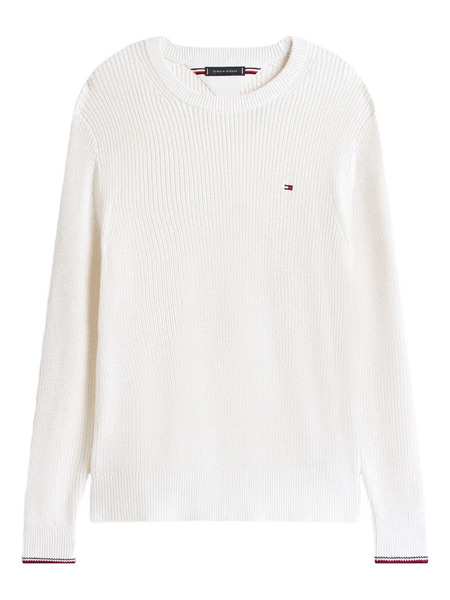  Tommy Hilfiger Ribbed-cuff Crew-neck Sweater - Neutrals 