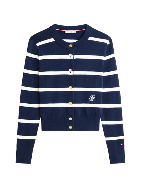  Tommy Hilfiger Striped Button-up Cardigan - Blue 