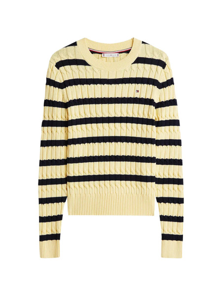 Tommy Hilfiger Striped Cable-knit Sweater - Yellow 