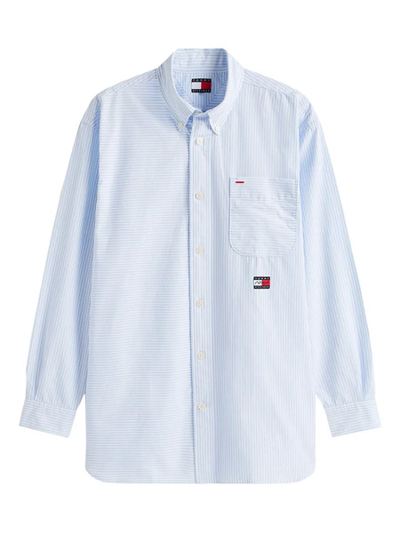  Tommy Hilfiger Striped Patch-pocket Shirt - Blue 