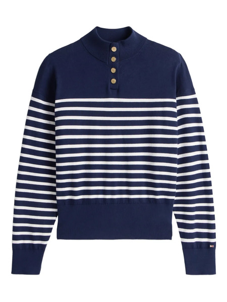  Tommy Hilfiger Striped-pattern Button Sweater - Blue 