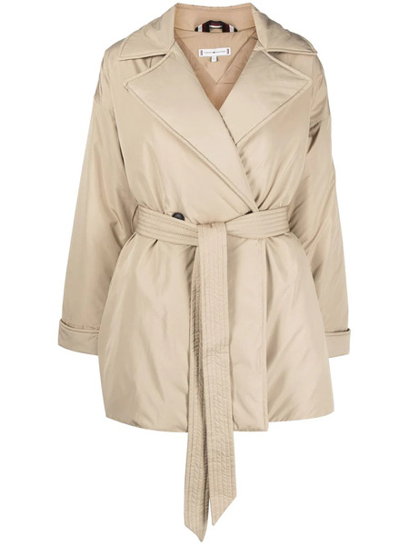  Tommy Hilfiger Tie-fastening Puffer Jacket - Brown 