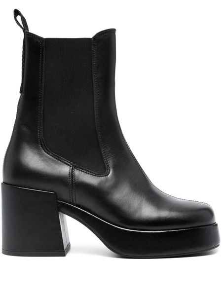  Tommy Jeans Chelsea 80mm Leather Chunky Boots - Black 