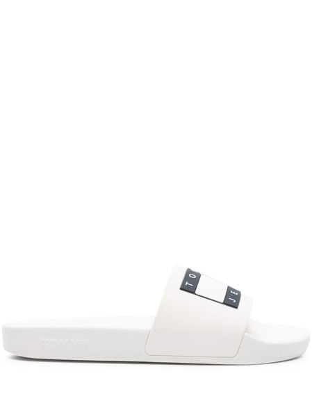  Tommy Jeans Flag-logo Pool Slides - Neutrals 