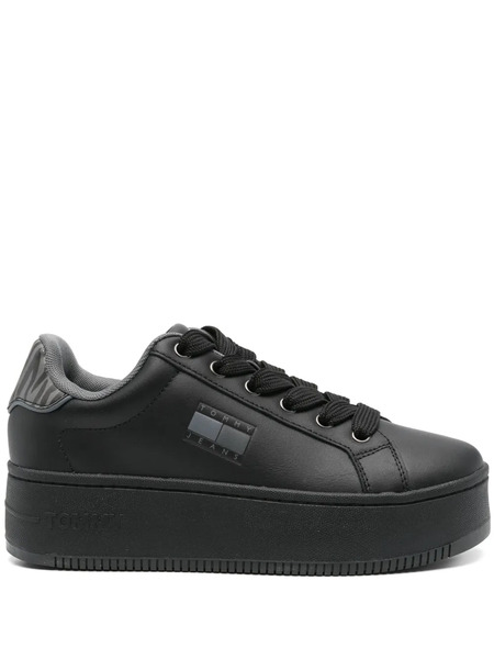  Tommy Jeans Flag-print Sneakers - Black 