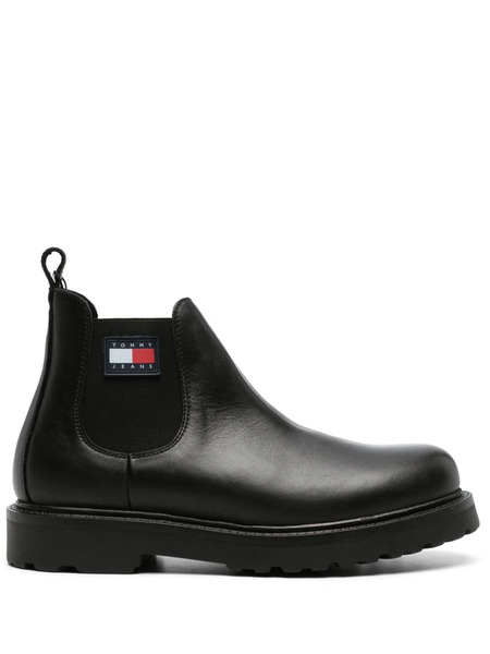  Tommy Jeans Leather Chelsea Boots - Black 