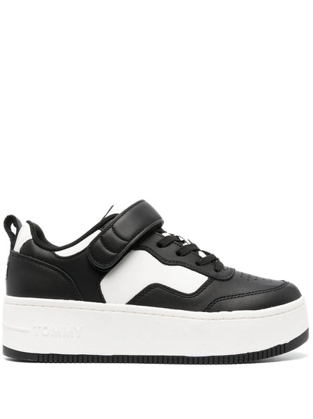  Tommy Jeans Leather Flatform Sneakers - Black 