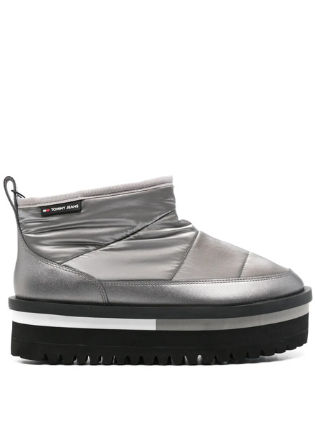  Tommy Jeans Padded Flatform Rain Boots - Silver 