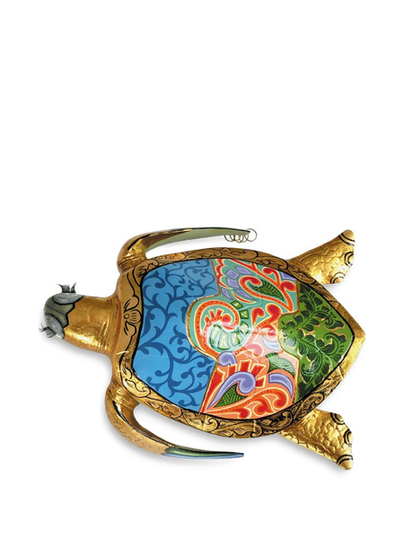  Toms Drag Patterned Turtle Sculpture (32cm X 26cm) - Gold 