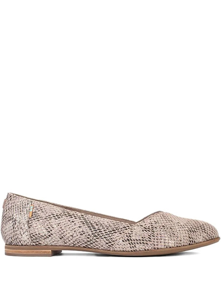  Toms Julie snake Print Pink Ballet Flats - Brown 