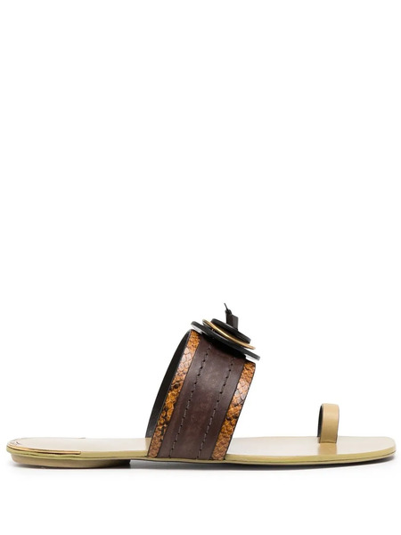 Tory Burch Artisanal Knit Slides - Brown 