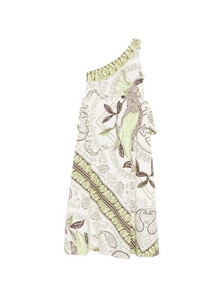  Tory Burch Bird-print Midi Dress - White 