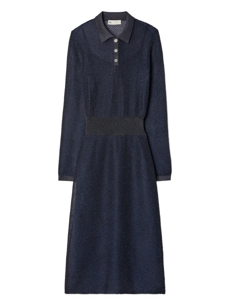  Tory Burch Collared Polo Midi Dress - Blue 
