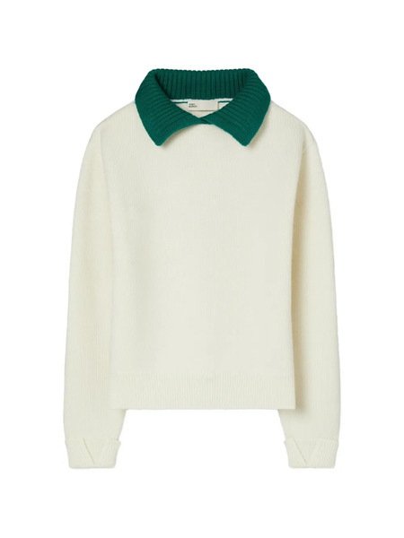  Tory Burch Collared Wool Sweater - Neutrals 