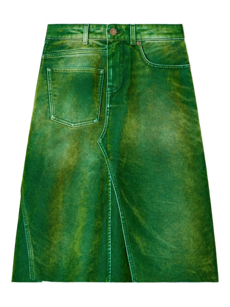  Tory Burch Denim-effect A-line Skirt - Green 