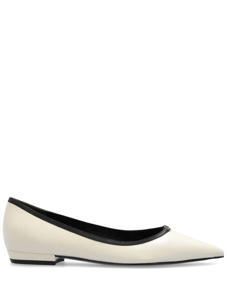  Tory Burch Double T-plaque Ballerina Shoes - White 