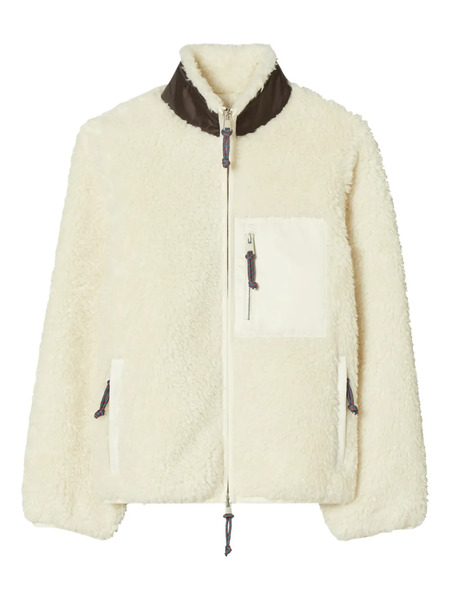  Tory Burch Fleece Colourblock Jacket - Neutrals 