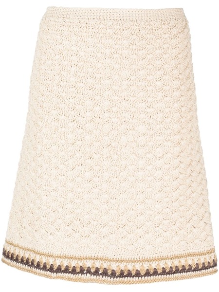  Tory Burch High-waisted Knitted Skirt - Neutrals 