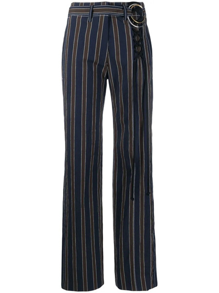  Tory Burch High-waisted Stripe-pattern Trousers - Blue 