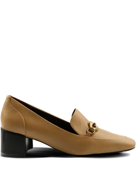  Tory Burch Jessa Chain-embellished Block-heel Pumps - Brown 