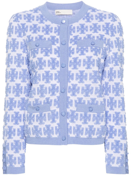  Tory Burch Kendra Boucl� Cardigan - Blue 