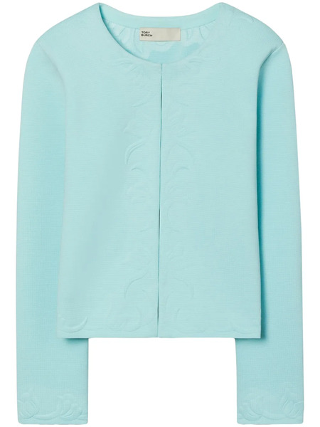  Tory Burch Kendra Embossed Cardigan - Blue 