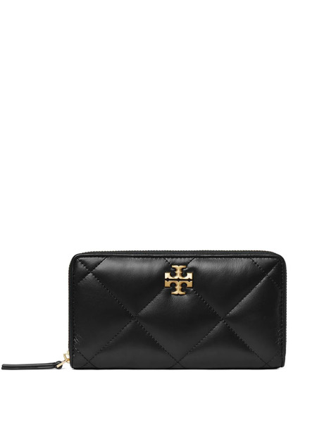  Tory Burch Kira Diamond Quilt Zip Continental Wallet - Black 