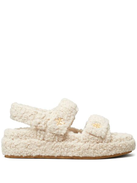  Tory Burch Kira Faux-shearling Sandals - Neutrals 