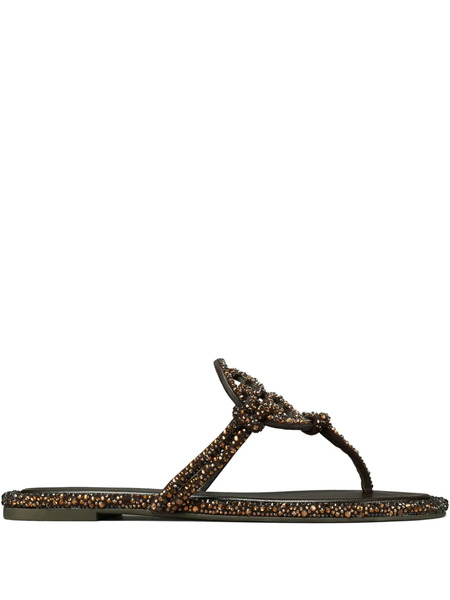 Tory Burch Knotted Crystal Miller Sandals - Brown 