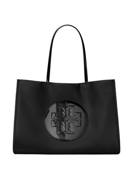  Tory Burch Large Ella Patent Logo-embossed Tote Bag - Black 