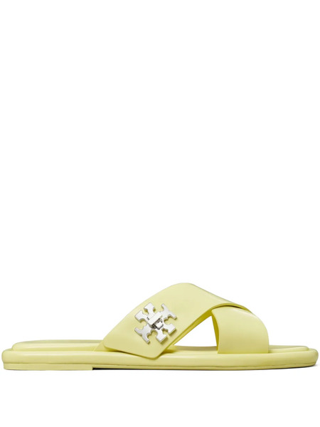  Tory Burch Leather Slides - Yellow 