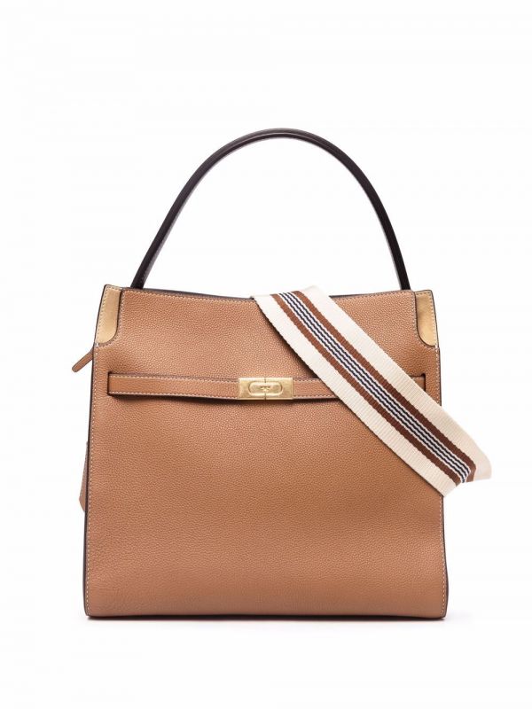  Tory Burch Lee Radziwill Double Tote Bag - Brown 